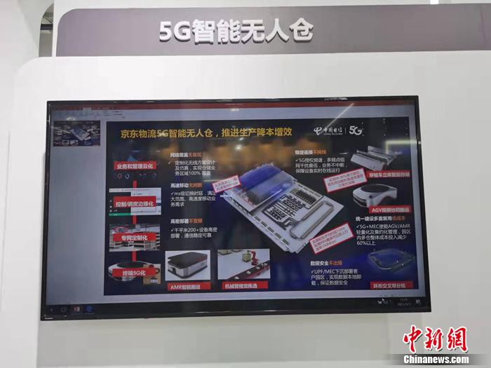5G智能無(wú)人倉(cāng)。<a target='_blank' href='http://www.chinanews.com/' >中新網(wǎng)</a>記者 李金磊 攝